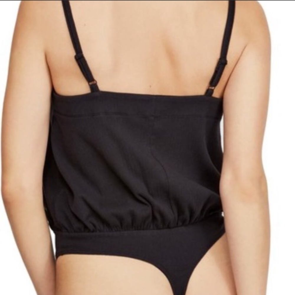 NEW! FREE PEOPLE NTIMATELY marissa ribbed rib black cami bodysuit shirt top tee - Picture 4 of 8